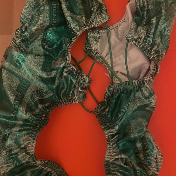 Money 💵 Onepiece Dancewear Slingshot Club Stripper Dancer Thong Bodysuit HOTSWIM - Picture 3 of 5